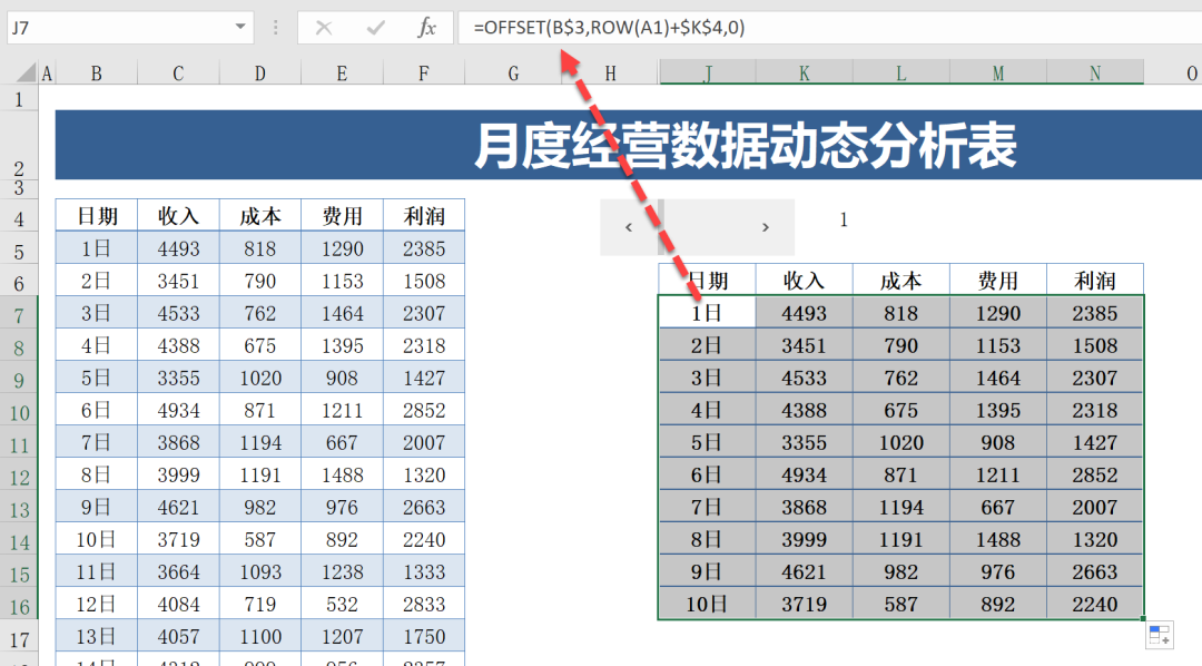 控件+OFFSET，做Excel动态图超简单！