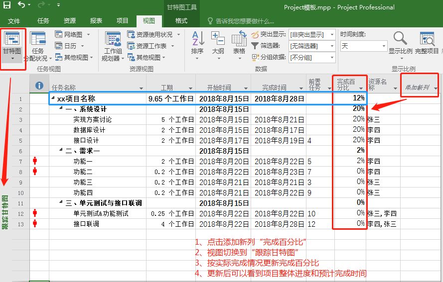 教程 | 项目管理工具之 Project 使用技巧