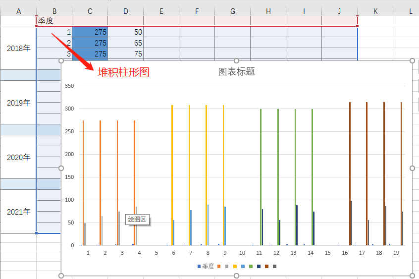 Excel 做的柱形图，太漂亮了