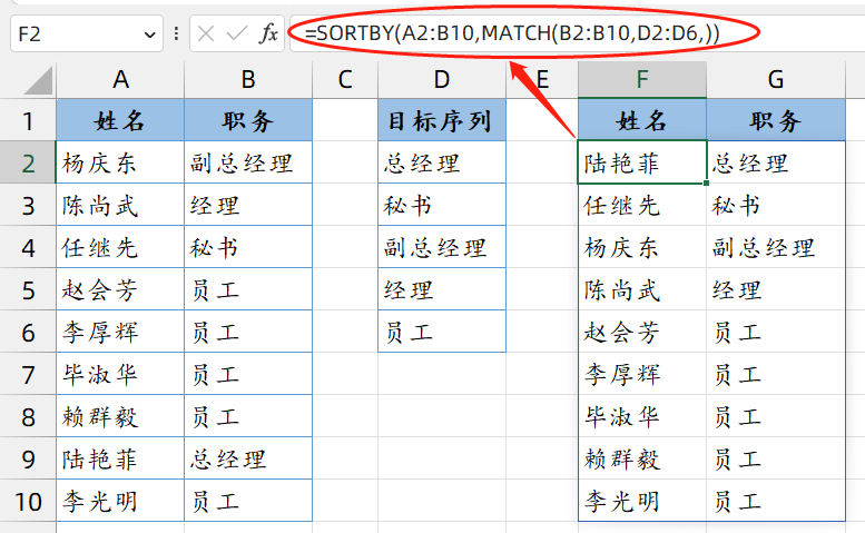 按职务排序，这三种方法你最喜欢哪一种？