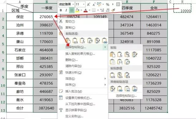 批量让金额【元】以【万元】为单位显示