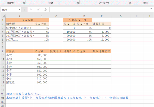 Excel教程：Index加Match组合计算阶梯提成