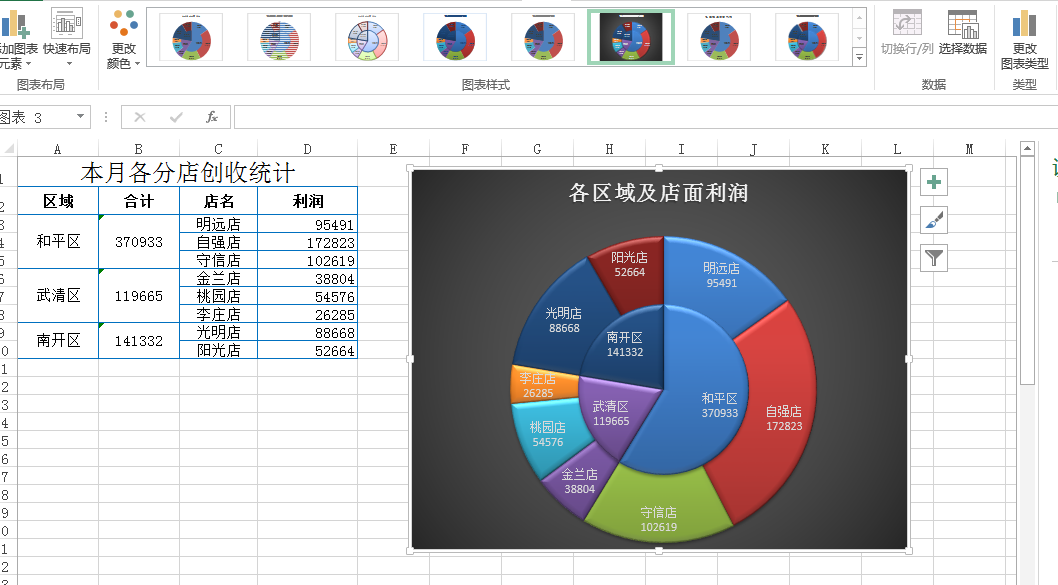 Excel教程：快速制作双层饼图