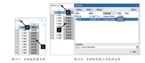 Excel中定义名称的方法